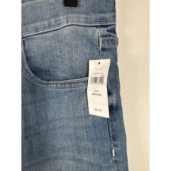 NWT Gap Denim Classic Straight Leg Jeans Regular Light Wash Distressed Look 12/3 - Picture 7 of 13